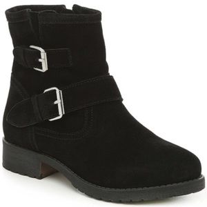 Steve Madden | Alick Moto Buckle Suede Leather Boots Booties ALCK0151 Black (9)